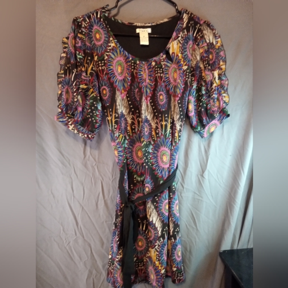 Pinky Multicolored Colorful Floral Women's Mini Dress